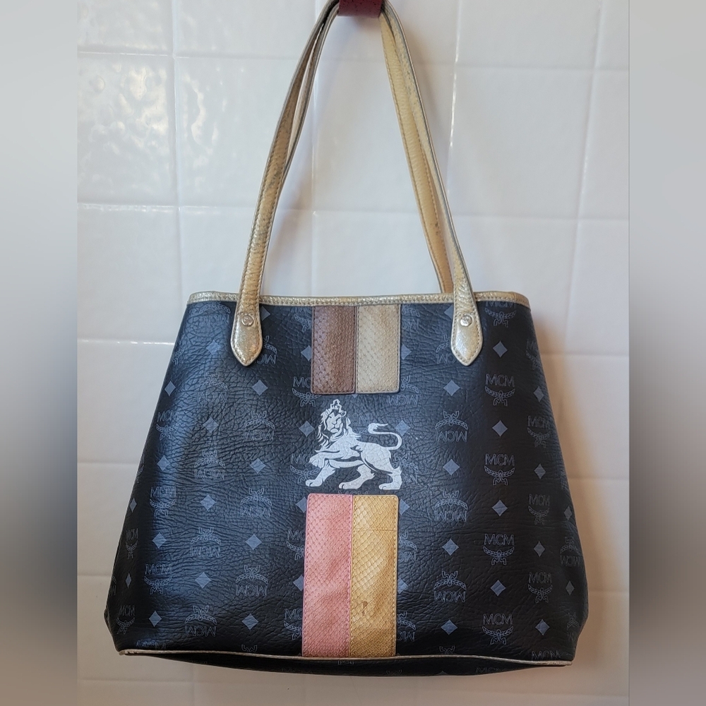 MCM Visetos Coated Canvas and Leather Princess Lion